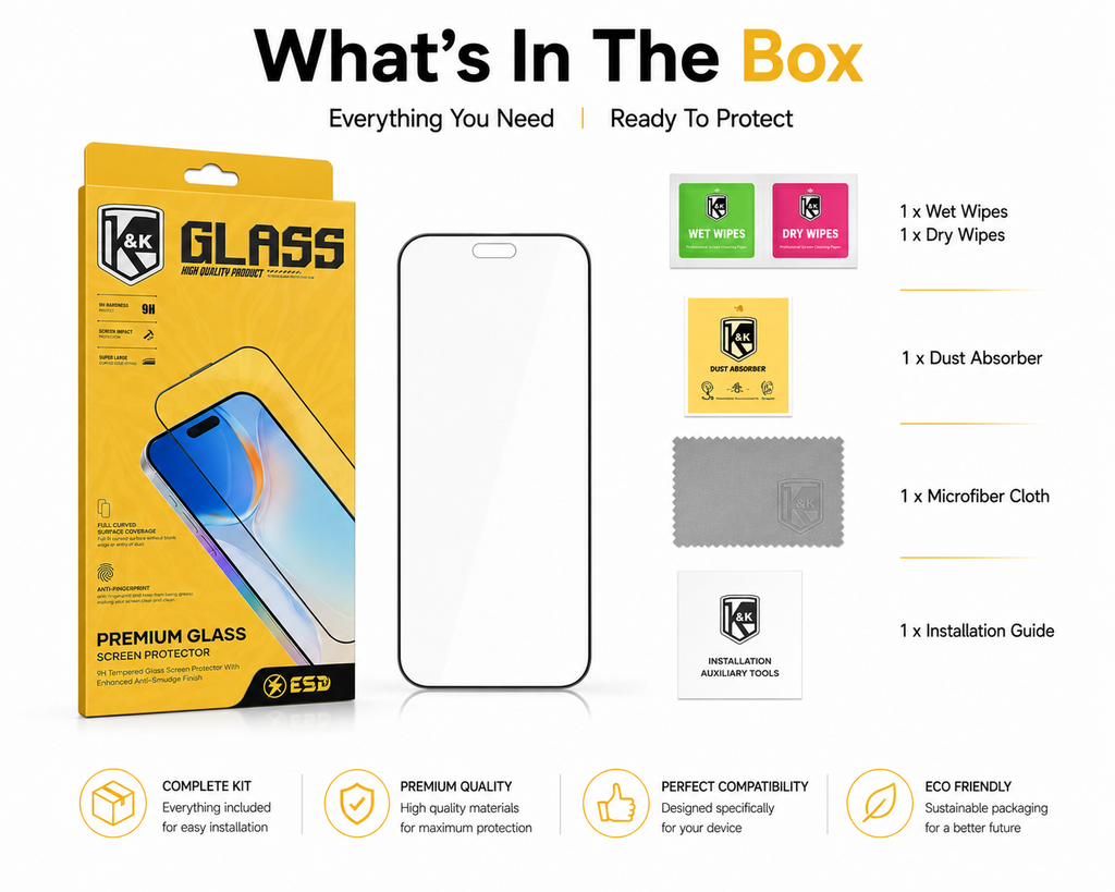 K&K Armor Premium HD Tempered Glass Screen Protector