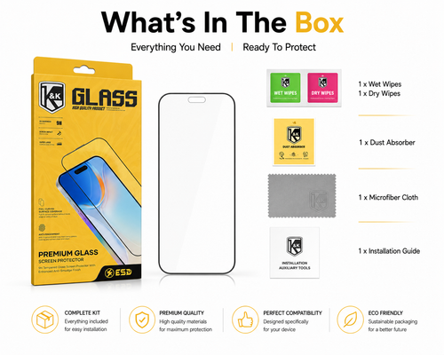 K&K Armor Premium HD Tempered Glass Screen Protector