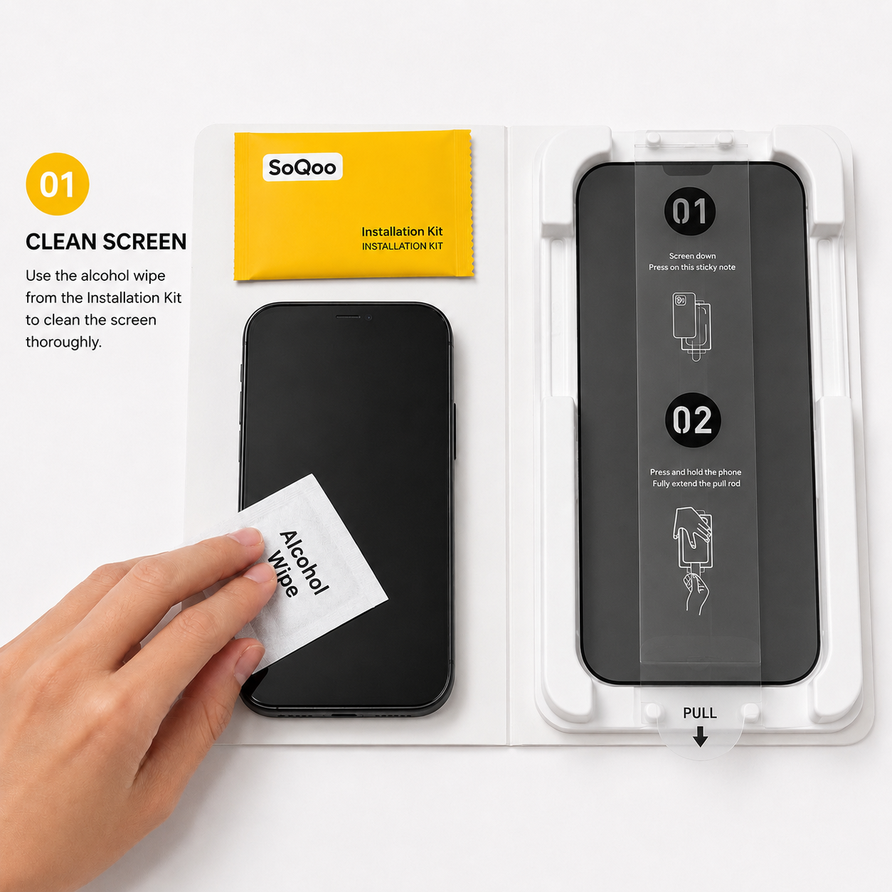 SoQoo Magic Box Privacy Tempered Glass Screen Protector for iPhone 17e