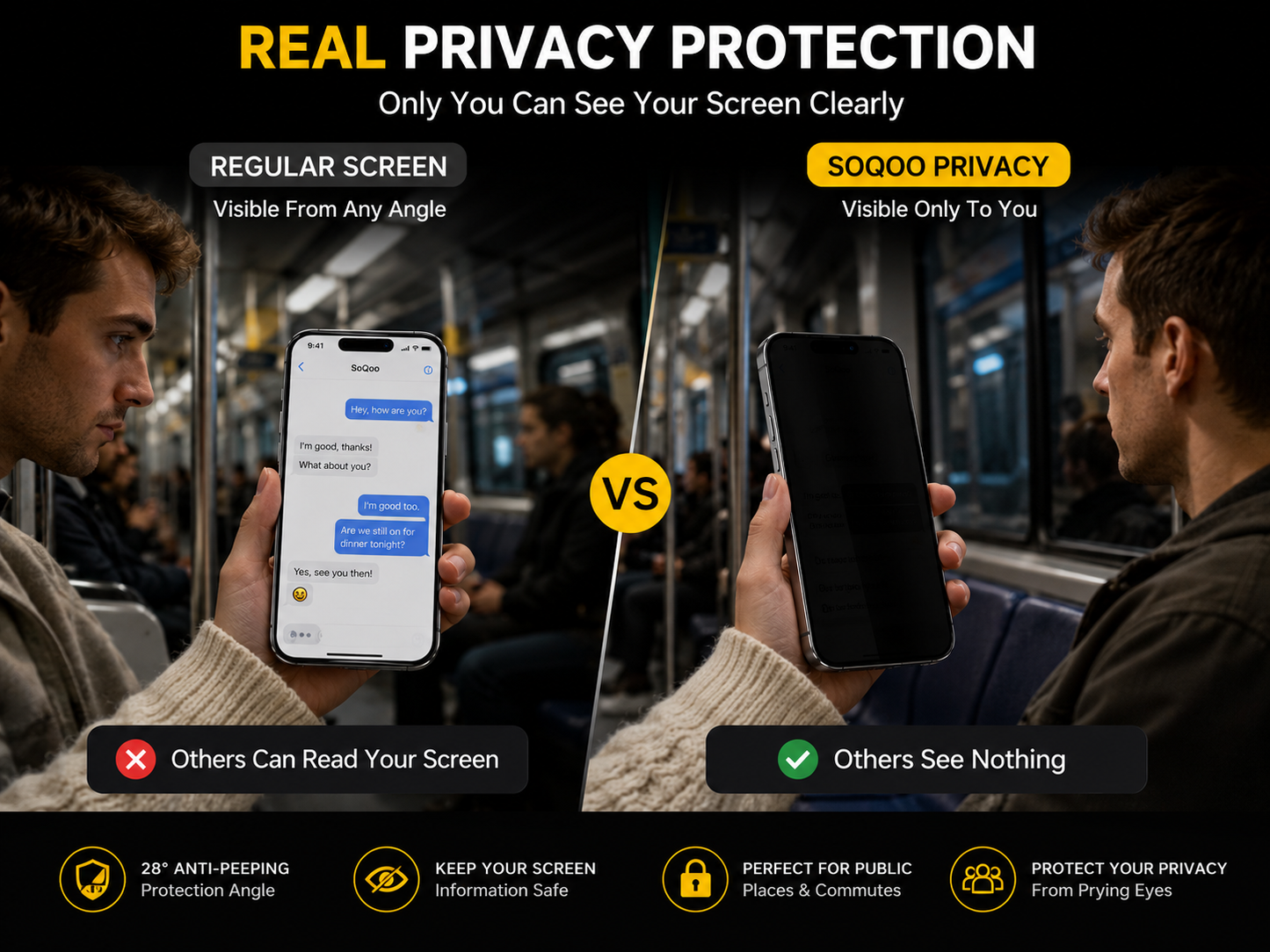SoQoo Magic Box Privacy Tempered Glass Screen Protector for iPhone 17e