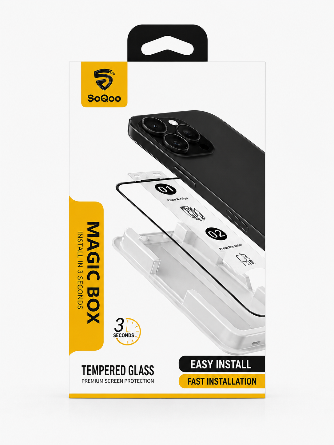 SoQoo Magic Box HD Tempered Glass Screen Protector for iPhone 16e
