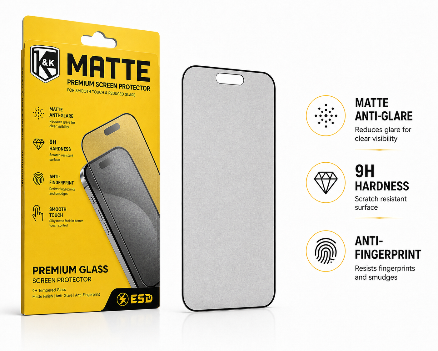 Matte Tempered Glass Screen Protector for iPhone 12