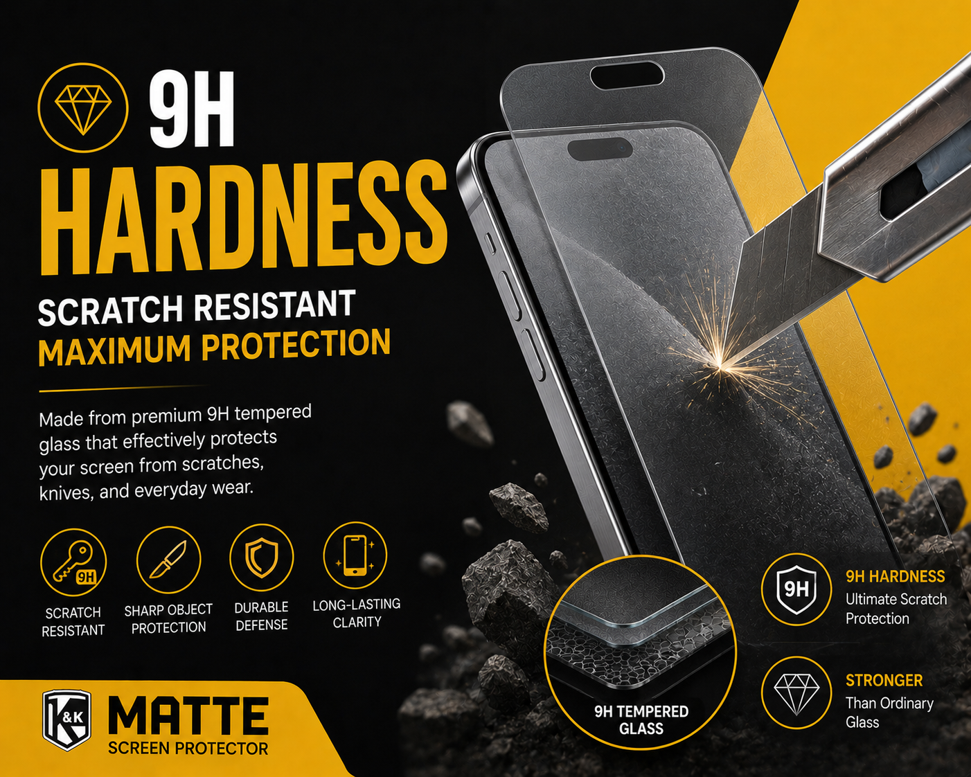 Matte Tempered Glass Screen Protector for iPhone 12