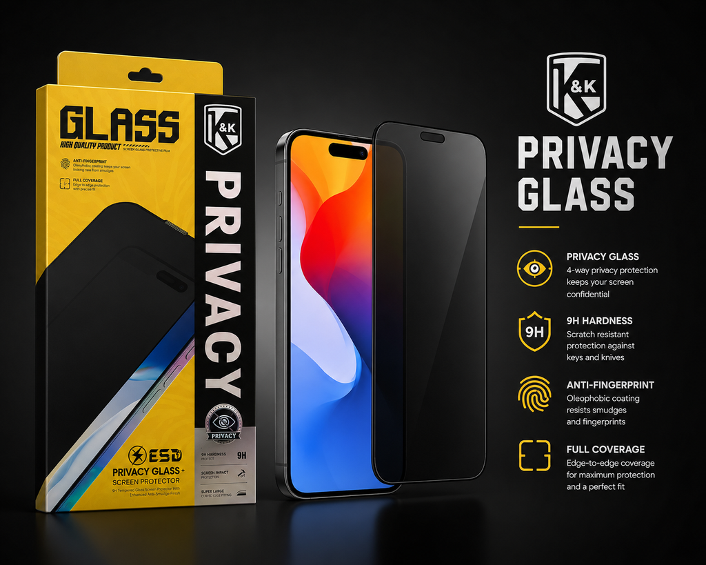 K&K Armor Privacy Tempered Glass Screen Protector