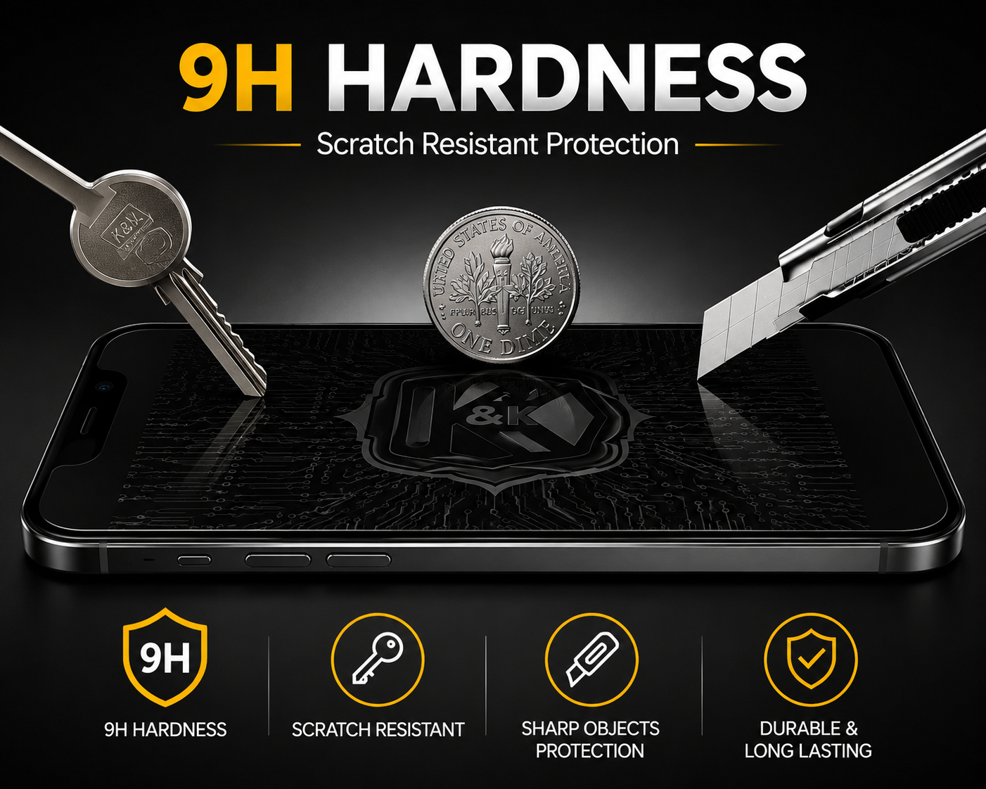 K&K Armor Privacy Tempered Glass Screen Protector
