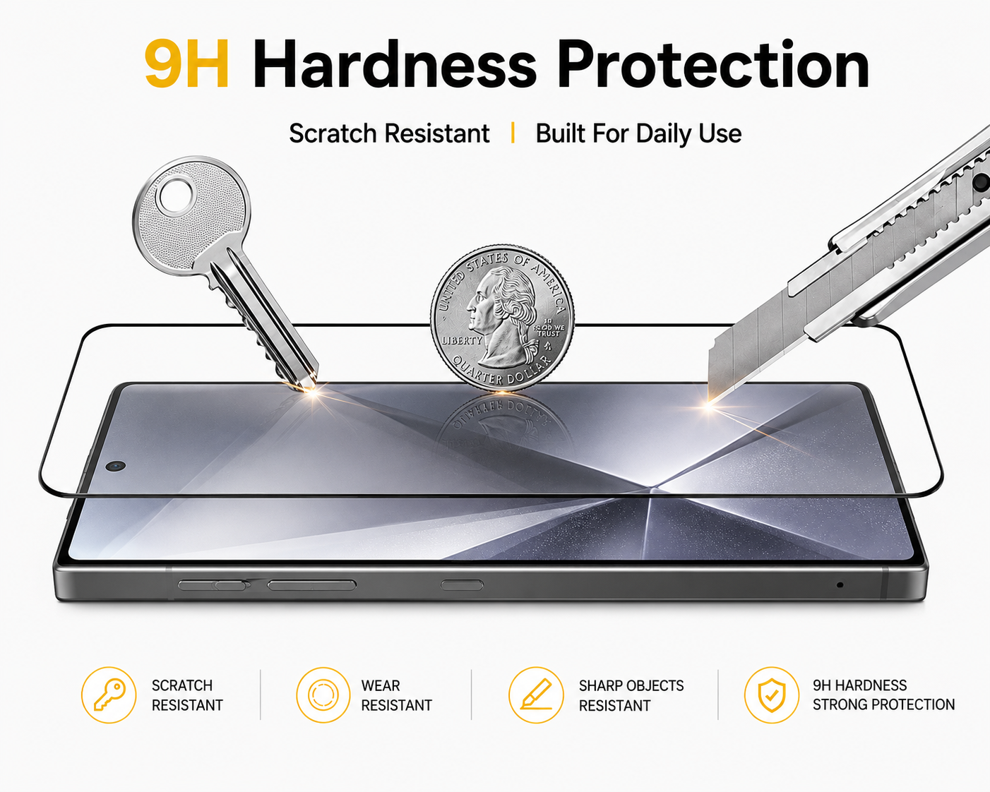 K&K Armor Premium HD Tempered Glass Screen Protector for Samsung Galaxy