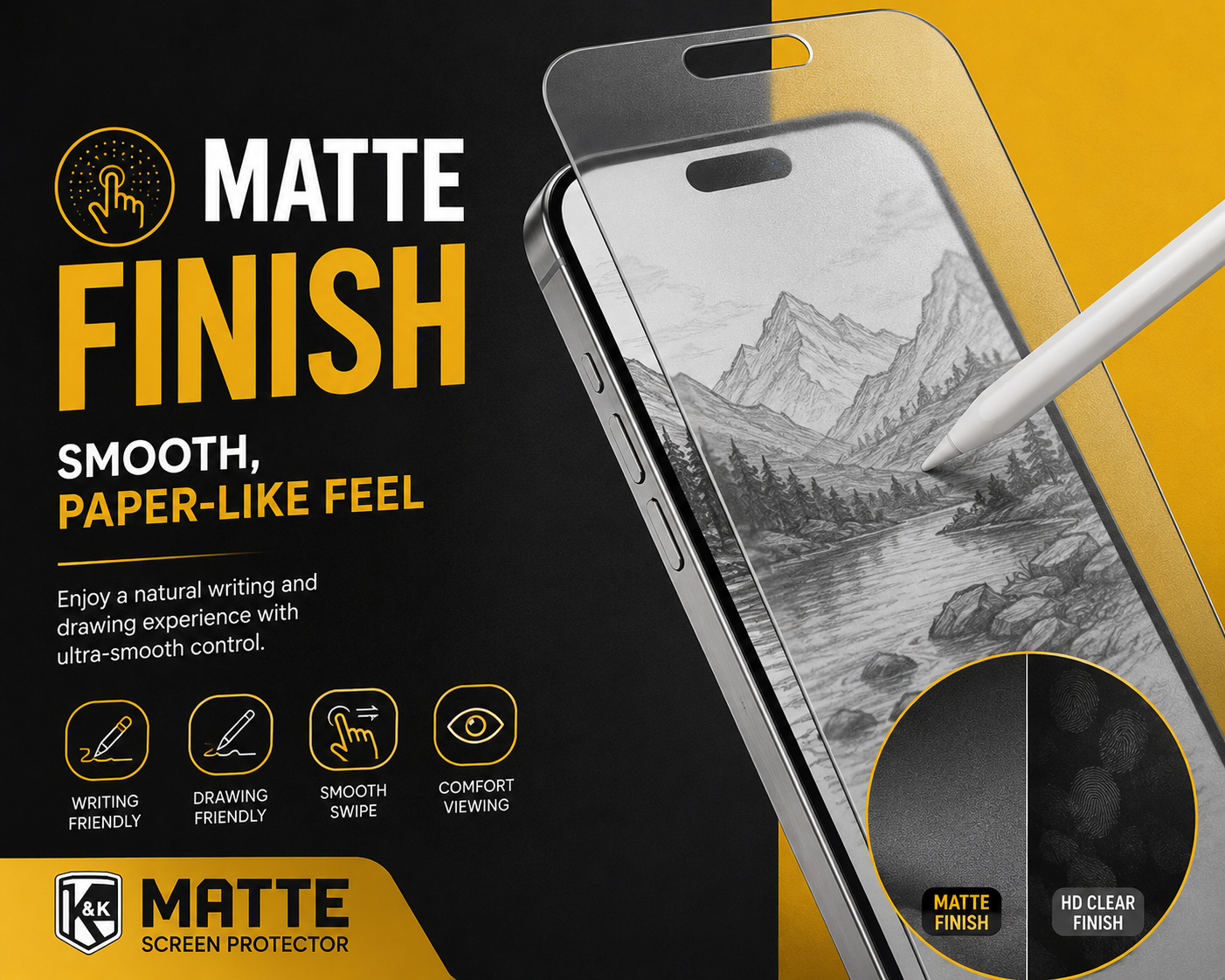 Matte Tempered Glass Screen Protector for iPhone 12